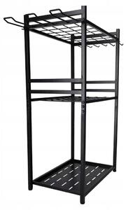 Luaro KX2851 Stojan na zahradní nářadí, ocel, 81 x 43 x 30 cm, černý