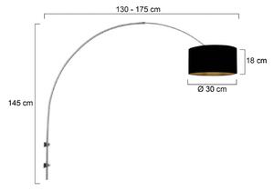 Steinhauer Nástěnné světlo Sparkled Light ocel/černá-zlatá, výška 175 cm, stmívatelný, Hliník / šedá / zinek, Obývací pokoj / jídelna, kov, Moderní