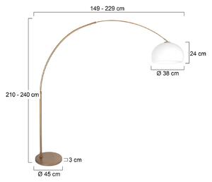 Steinhauer Stojací lampa Sparkled Light bronzová/bílá 240 cm plast, stmívatelný, Bronz / starožitná mosaz, Obývací pokoj / jídelna, kov, Moderní