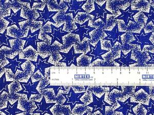 Mirtex HCP120 Plátno (211204-2) - Stříbrná hvězda modrá zbytková metráž