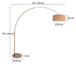 Steinhauer Stojací lampa Sparkled Light bronzová/hnědá 240 cm, korek, stmívatelný, Bronz / starožitná mosaz, Obývací pokoj / jídelna, kov, Moderní