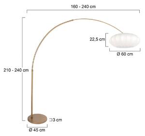 Steinhauer Stojací lampa Sparkled Light bronzová/bílá, 240 cm, hedvábí, stmívatelný, Bronz / starožitná mosaz, Obývací pokoj / jídelna, kov, Moderní