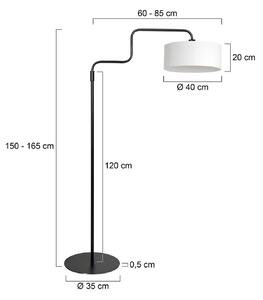 Steinhauer Stojací lampa Bloeba, černá/bílá, výška 165 cm, plátno, Černá, Obývací pokoj / jídelna, kov, Moderní