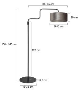 Steinhauer Stojací lampa Bloeba, černá/stříbrná, výška 165 cm, velur, Černá, Obývací pokoj / jídelna, kov, Moderní