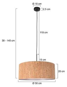 Steinhauer Závěsné světlo Sparkled Light, hnědá, Ø 50 cm, korek, stmívatelný, Hnědá / rez, Obývací pokoj / jídelna, kov, Moderní