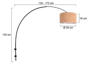 Steinhauer Nástěnné světlo Sparkled Light, černá/hnědá, výška 240 cm, korek, stmívatelný, Hnědá / rez, Obývací pokoj / jídelna, kov, Moderní