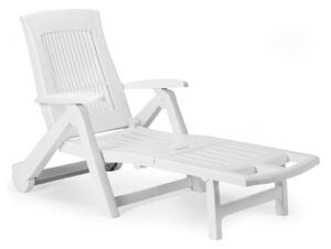 Zahradní lehátko ZIRCONE, 72×195×101 cm, bílá I.P.A.E-Progarden