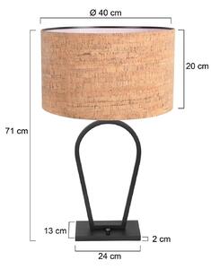 Steinhauer Stolní lampa Stang, černá/hnědá, výška 71 cm, korek, stmívatelný, Černá, Obývací pokoj / jídelna, kov, Moderní