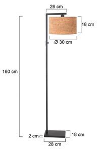 Steinhauer Stojací lampa Stang, černá/hnědá, výška 160 cm, korek, Černá, Obývací pokoj / jídelna, kov, Moderní