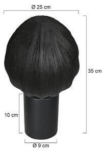 Mexlite Stolní lampa Bloeba, černá, Ø 25 cm, len/kov, Černá, Obývací pokoj / jídelna, Textil / tkanina / hedvábí