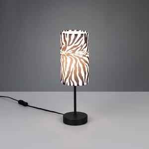 Reality Leuchten Stolní lampa Zebara, černá a bílá, výška 37 cm, kov, Černá, Obývací pokoj / jídelna, kov, Moderní