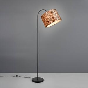 Reality Leuchten Stojací lampa Pardina hnědá skvrnitá/černá výška 207 cm kov, Hnědá / rez, Obývací pokoj / jídelna, kov, Moderní, stojací lampa