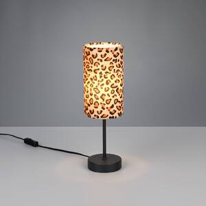 Reality Leuchten Stolní lampa Pardina hnědá skvrnitá/černá výška 37 cm kov, Hnědá / rez, Obývací pokoj / jídelna, kov, Moderní
