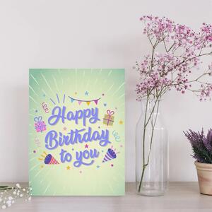 Sablio Dárková cedulka Happy birthday to you 3: 30x40 cm