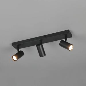 Reality Leuchten Bodovka Taryn, matná černá, délka 45 cm, 3-křídlový, Mini-GU10, stmívatelný, Černá, Obývací pokoj / jídelna, kov, Moderní, Stropní půlkruhové světlo s prostorem