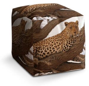 Sablio Taburet Cube Levhart 2 - 40x40x40 cm