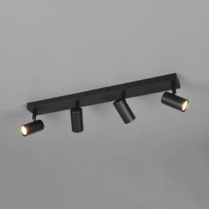Reality Leuchten Bodovka Taryn, matná černá, délka 62 cm, 4křídlá, Mini-GU10, stmívatelný, Černá, Obývací pokoj / jídelna, kov, Moderní, Stropní půlkruhové světlo s prostorem