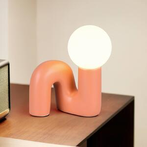Reality Leuchten Stolní lampa Quinn, oranžová, výška 22 cm, keramika/sklo, G9, Žlutá / oranžová, Obývací pokoj / jídelna, Keramika, Young lifestyle