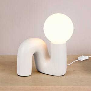 Reality Leuchten Stolní lampa Quinn, světle šedá, výška 22 cm, keramika/sklo, G9, Hliník / šedá / zinek, Obývací pokoj / jídelna, Keramika, Young lifestyle