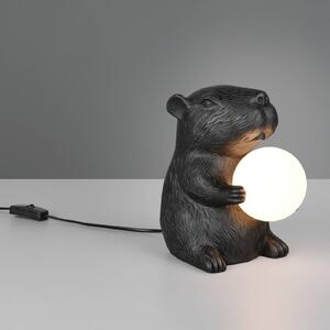 Reality Leuchten Stolní lampa Capi, černá, výška 25 cm, umělá pryskyřice, G9, Černá, Obývací pokoj / jídelna, Plast, Young lifestyle