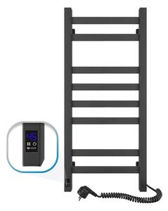 Elektrický sušák na ručníky s termostatem AVANGARD 105W 80x36 cm černá pravá