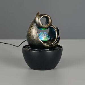 Reality Leuchten LED stolní lampa Luma, hnědá, výška 19 cm, umělá pryskyřice, RGB USB, Hnědá / rez, Obývací pokoj / jídelna, Plast