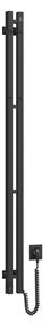Elektrický sušák na ručníky s termostatem SILOUETTE 106W 150x9 cm černá pravá