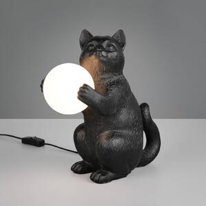 Reality Leuchten Stolní lampa Gatio, černá, výška 30 cm, umělá pryskyřice, G9, Černá, Obývací pokoj / jídelna, Plast, Young lifestyle