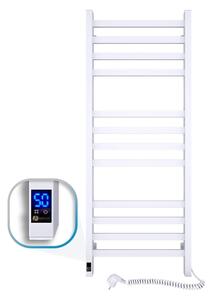 Koupelnový žebříkový radiátor s termostatem AVANGARD 227W 120x48cm bílá pravá
