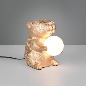 Reality Leuchten Stolní lampa Capi, zlatá barva, výška 25 cm, umělá pryskyřice, G9, Mosaz / zlato, Obývací pokoj / jídelna, Plast, Young lifestyle