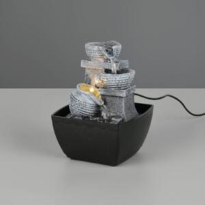 Reality Leuchten LED stolní lampa Luma, hnědá, výška 18 cm, umělá pryskyřice, USB, Hnědá / rez, Obývací pokoj / jídelna, Plast