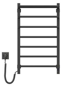 Elektrický sušák na ručníky s termostatem FORTIS 155W 80x48 cm černá levá
