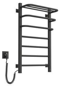 Elektrický sušák na ručníky s termostatem FORTIS 155W 80x48 cm černá levá