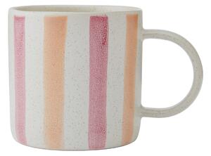 Hrnek Mikasa 390 ml růžovo oranžové pruhy MKMUG03