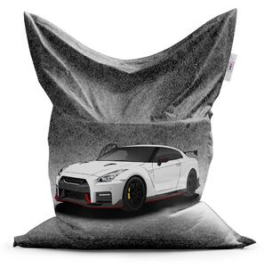 Sablio Sedací vak Nissan GTR 35 Šedý - 150x100 cm