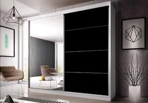 Šatní skříň Multi 31 Barva korpusu: Bílá, Rozměry: 203 cm, Dveře: Černé