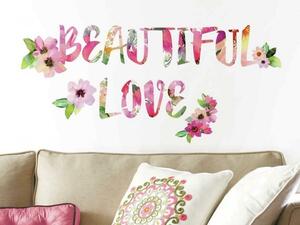 Samolepící nápis na stěnu BEAUTIFUL LOVE