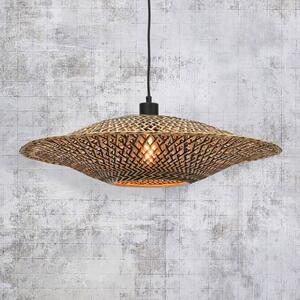 Good & Mojo Závěsná lampa GOOD MOJO Bali z bambusu, Ø 60 cm, stmívatelný, Světlé dřevo, Obývací pokoj / jídelna, Bambus, Design