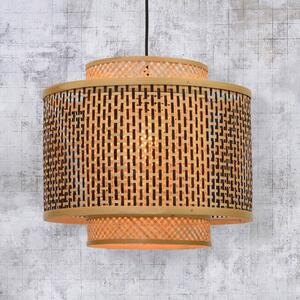 Good & Mojo GOOD MOJO Bhutanské bambusové závěsné světlo Ø 40 cm, stmívatelný, Světlé dřevo, Obývací pokoj / jídelna, Bambus, Design