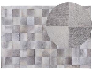 Šedý kožený patchwork koberec 160x230 cm ALACAM