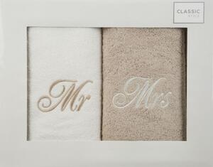 Darčeková sada uterákov MR MRS 2 krémová