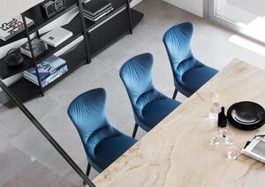 Calligaris Jídelní židle Rosemary, dřevo, variabilní potah, CS1850-M Podnoží: Kouřový jasan (dřevo), Sedák: Látka Bergen - Petrol blue (petrolejově modrá)