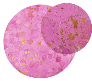 Kožený koberec růžový ⌀ 140 cm ZEYTIN