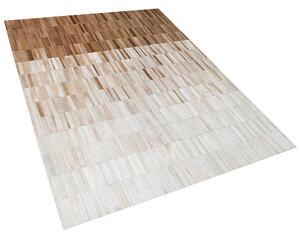 Béžový kožený koberec 160 x 230 cm YAGDA