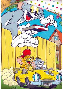 Dětské povlečení Tom a Jerry Ve žlutém kabrioletu 140x200/70x90
