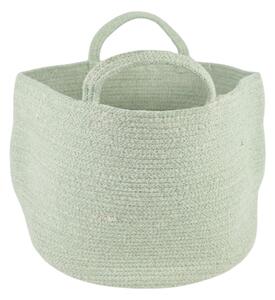 Úložný koš s uchy COTTON HAVEN 35x35 cm - více barev Barva: Světle zelená