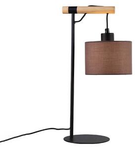 Viokef Stolní lampa Rika, výška 46 cm, šedá/černá, látka/kov, stmívatelný, Hliník / šedá / zinek, Obývací pokoj / jídelna, Textil / tkanina / hedvábí