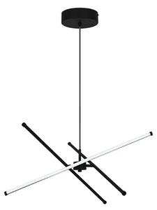 Viokef Závěsné světlo LED Sandy, délka 60 cm, černé, kov, Černá, Obývací pokoj / jídelna, Hliník, Moderní