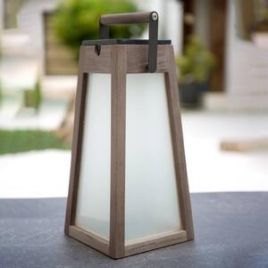 LED solární lucerna Tecka, teak duratec šedá 39cm