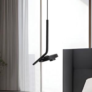 Viokef Závěsné světlo LED Factory, černé, Ø 15 cm, kov, Černá, Obývací pokoj / jídelna, kov, Moderní